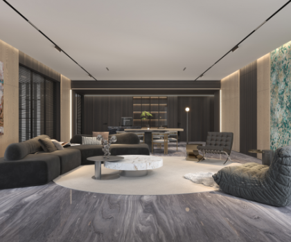 歐若拉精工奢石 | 線性美學(xué)充盈的現(xiàn)代私宅，每一處都奢美浪漫